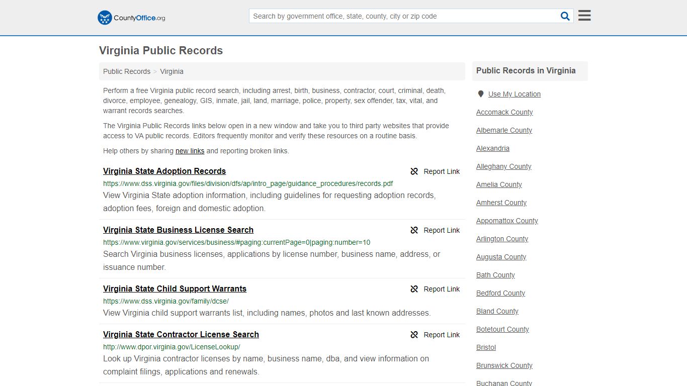 Public Records - Virginia (Business, Criminal, GIS ...